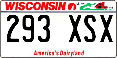WI license plate 293XSX