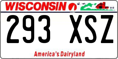 WI license plate 293XSZ