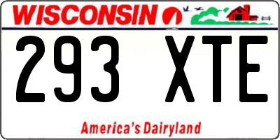 WI license plate 293XTE