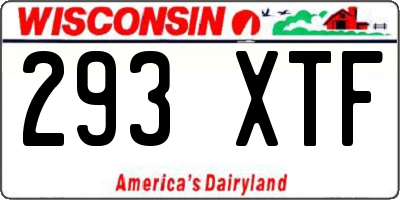 WI license plate 293XTF