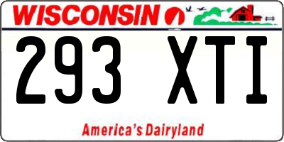 WI license plate 293XTI