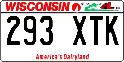 WI license plate 293XTK