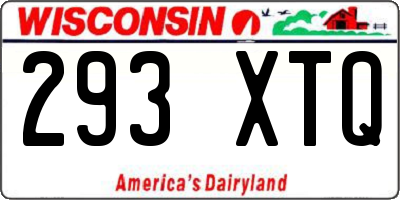WI license plate 293XTQ