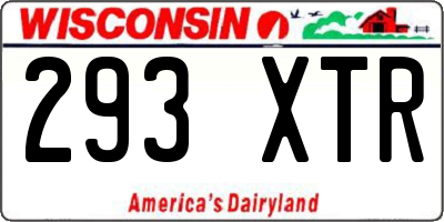 WI license plate 293XTR