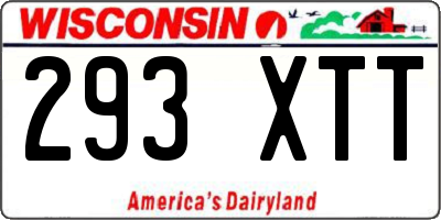 WI license plate 293XTT