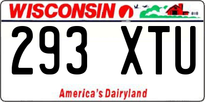 WI license plate 293XTU