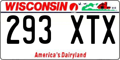 WI license plate 293XTX