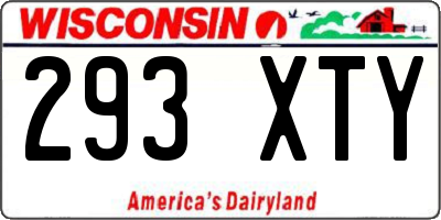 WI license plate 293XTY