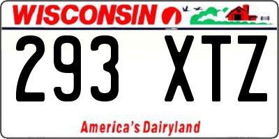 WI license plate 293XTZ