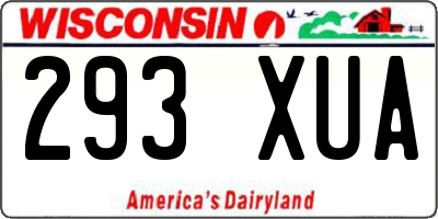 WI license plate 293XUA