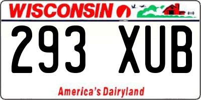 WI license plate 293XUB