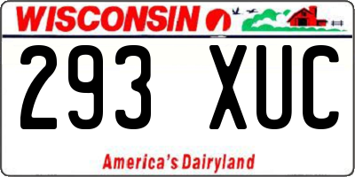 WI license plate 293XUC