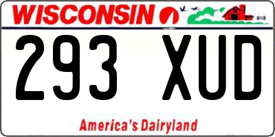 WI license plate 293XUD