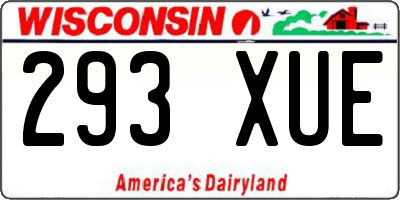 WI license plate 293XUE