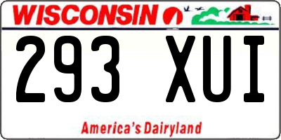 WI license plate 293XUI