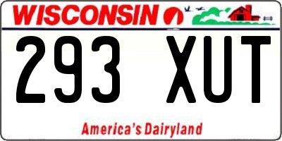 WI license plate 293XUT