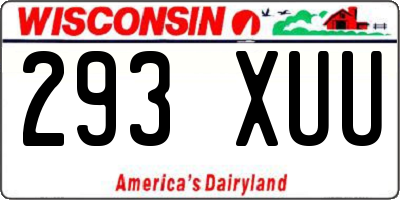 WI license plate 293XUU