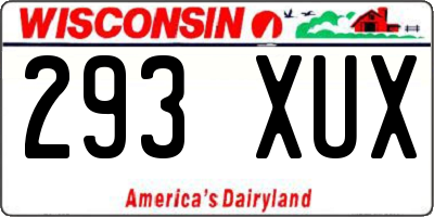 WI license plate 293XUX