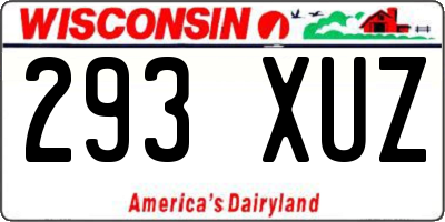 WI license plate 293XUZ