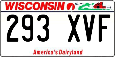 WI license plate 293XVF