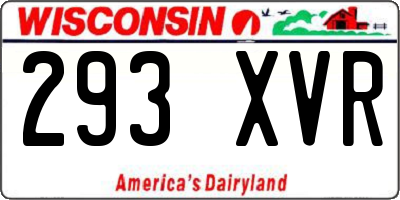 WI license plate 293XVR