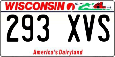 WI license plate 293XVS