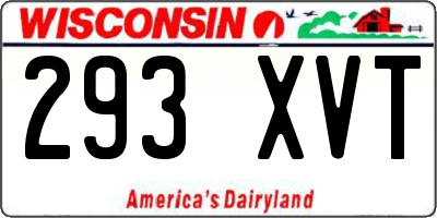 WI license plate 293XVT