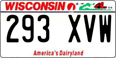 WI license plate 293XVW