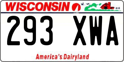 WI license plate 293XWA