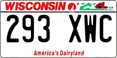 WI license plate 293XWC