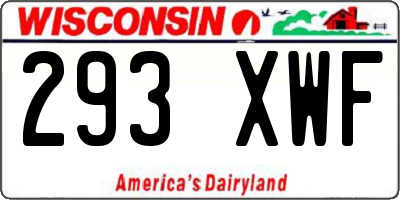 WI license plate 293XWF
