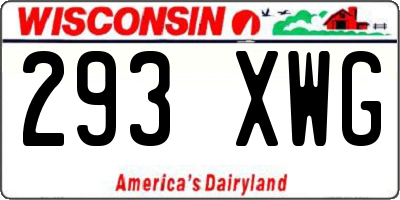 WI license plate 293XWG