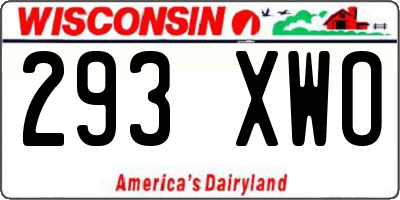 WI license plate 293XWO
