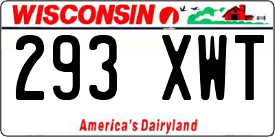 WI license plate 293XWT