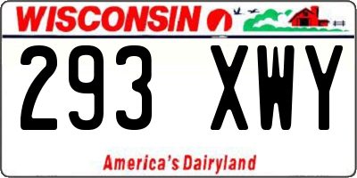 WI license plate 293XWY