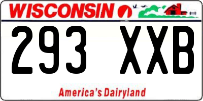WI license plate 293XXB