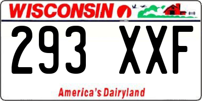 WI license plate 293XXF