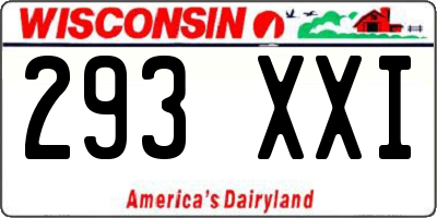 WI license plate 293XXI