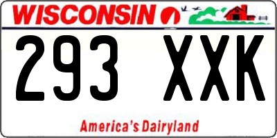 WI license plate 293XXK