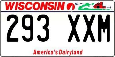 WI license plate 293XXM