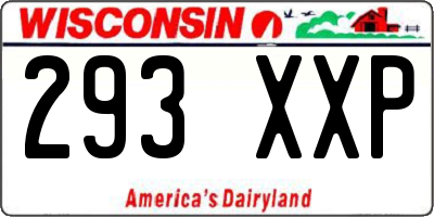 WI license plate 293XXP