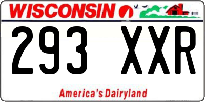 WI license plate 293XXR