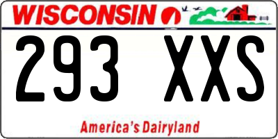 WI license plate 293XXS