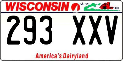 WI license plate 293XXV