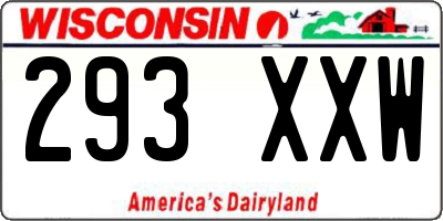 WI license plate 293XXW