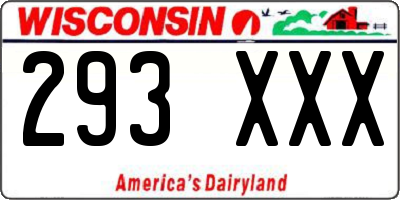 WI license plate 293XXX