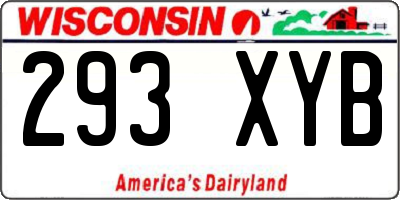WI license plate 293XYB