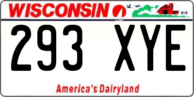 WI license plate 293XYE