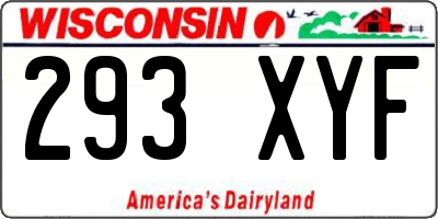 WI license plate 293XYF