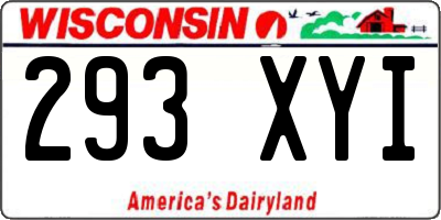 WI license plate 293XYI